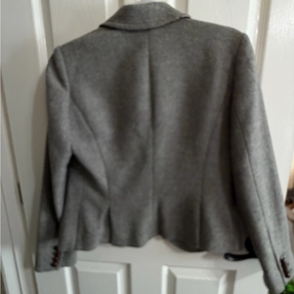 J. Crew Gray Wool Blazer with Pink & Green Trim - Picture 4 of 7